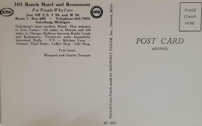 101 Ranch Motel and Restaurant - Old Postcard Photo (newer photo)